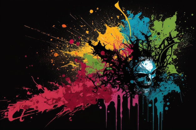 There was a huge ink splatter full of vibrant colors