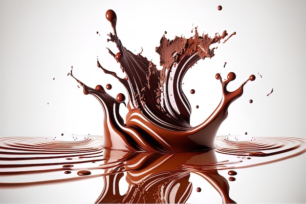 Thermodynamic chocolate or cocoa splash with clipping route