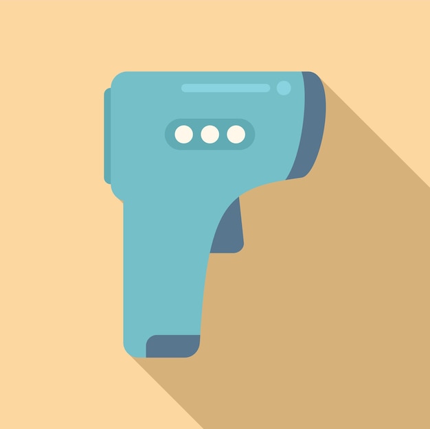 Thermometer gun icon flat vector Family health Man patient