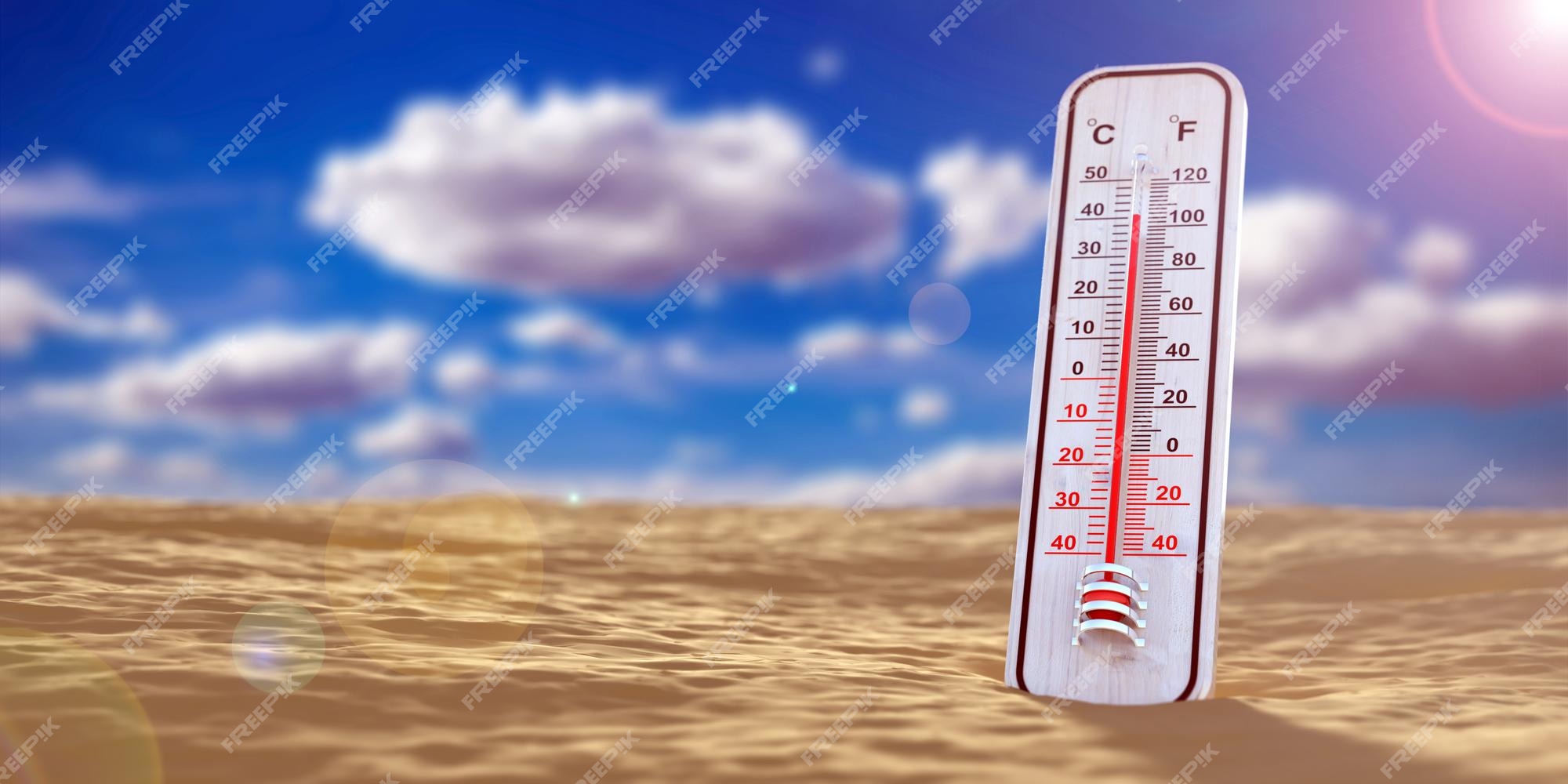 Thermometer In The Sky, The Heat Stock Photo, Picture and Royalty Free  Image. Image 11967481.