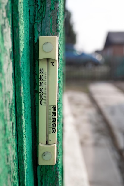 A thermometer shows the temperature of 30 degrees.