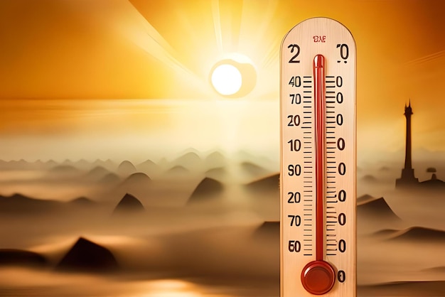 Thermometer shows the temperature of degrees celsius.