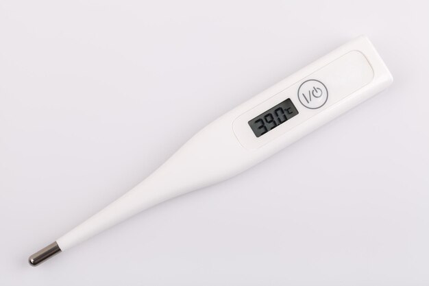 Photo thermometer on white background