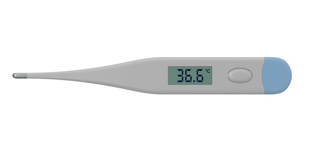 Thermometer on white surface Isolated 