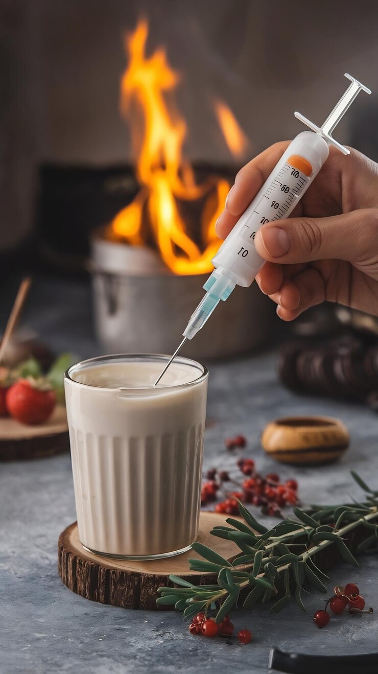 Photo thermometer with high temperature and syringe
