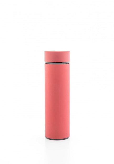 thermos bottle on white 