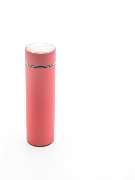 Photo thermos bottle on white