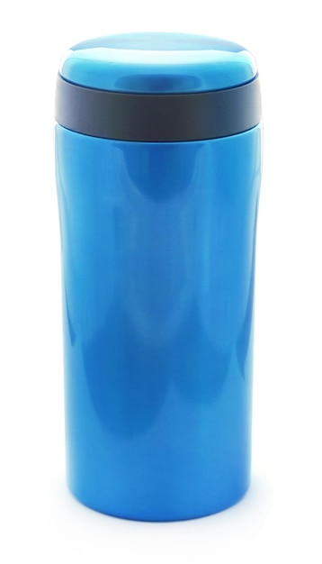 Thermos flask isolated over white background