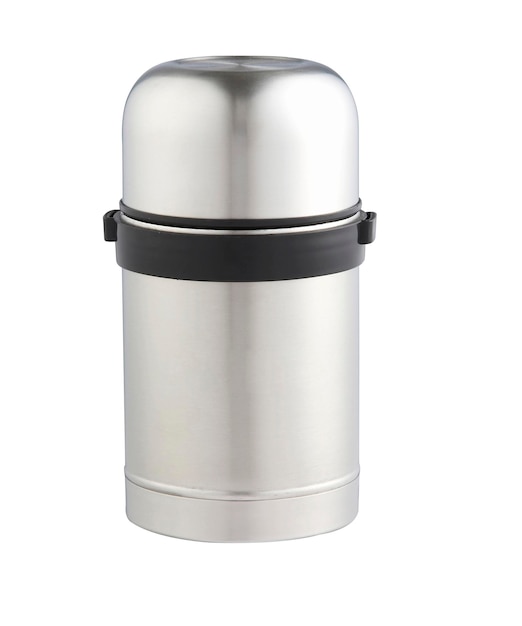 Thermos on white background