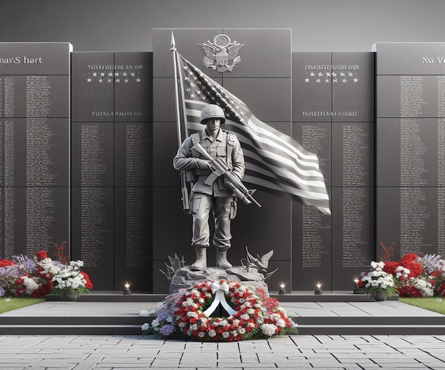 Фото Эти 3d-иллюстрации сделаны для различных американских мероприятий, включая мемориальный день.