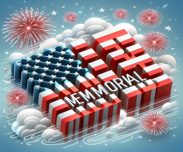 These 3D illustrations are made for various American events including the Memorial Day event