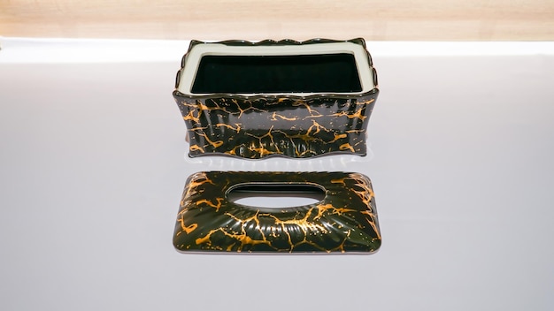 These ceramic tissue holders come in a variety of beautiful patterns to add an elegant