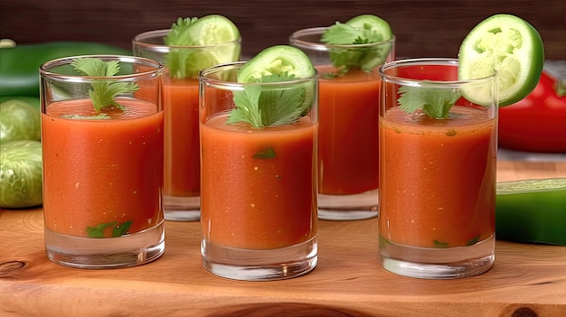 These gazpacho soup shooters are a true celebration of fresh seasonal ingredients Generated by AI