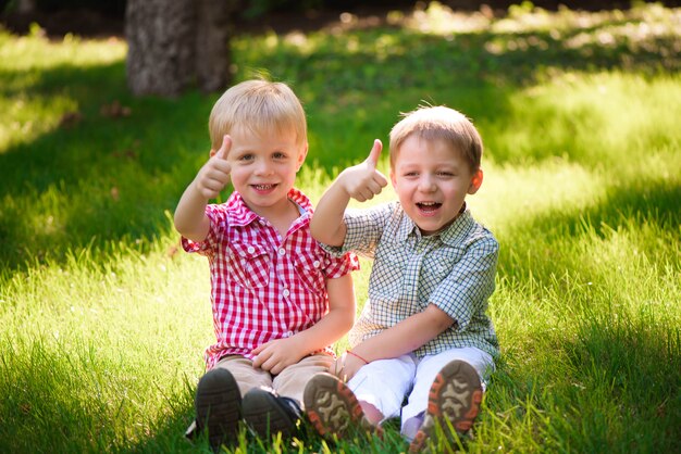 これらの2人の男の子は親友です。人生の友達。