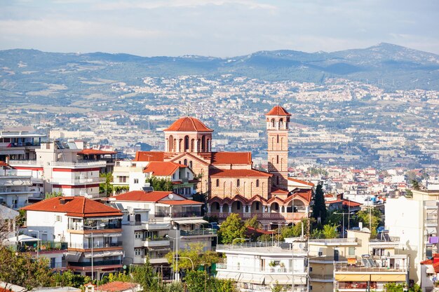 Thessaloniki luchtfoto panoramisch uitzicht. Thessaloniki is de tweede grootste stad van Griekenland en de hoofdstad van Grieks Macedonië.