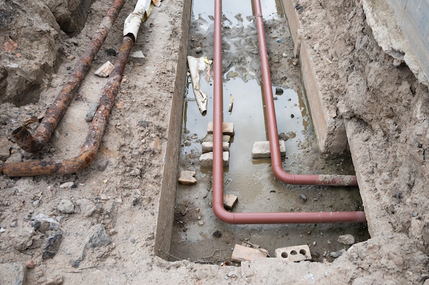 They laid new pipes underground.