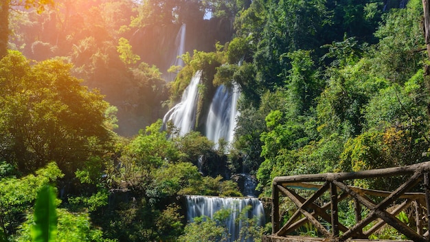 The Thi Lo Su or Thee Lor Sue Waterfall claimed to be the largest and highest waterfall in Thailand