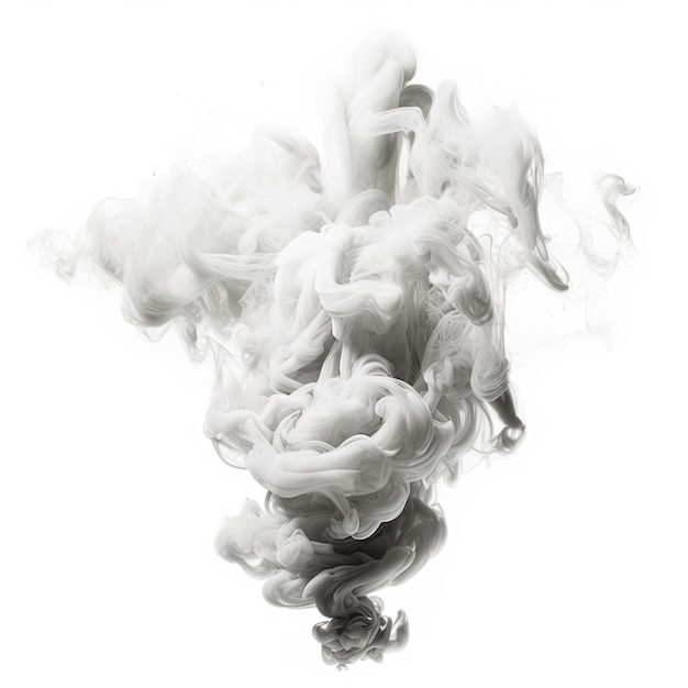 Photo thick acrid white smoke on a minimalist background