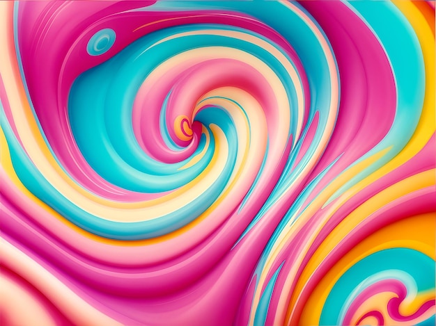 A thick acrylic paint swirl abstract background colorful vivid pastel background 3d illustration