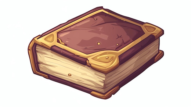 a thick book with a brown cover and gold trim the book is closed and looks old and weathered