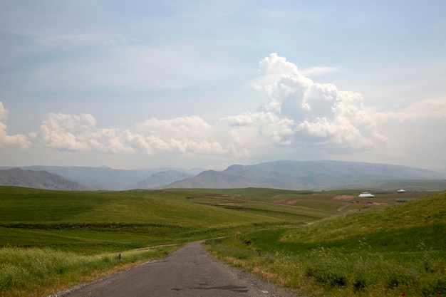 Thick clouds over the mountain plateau