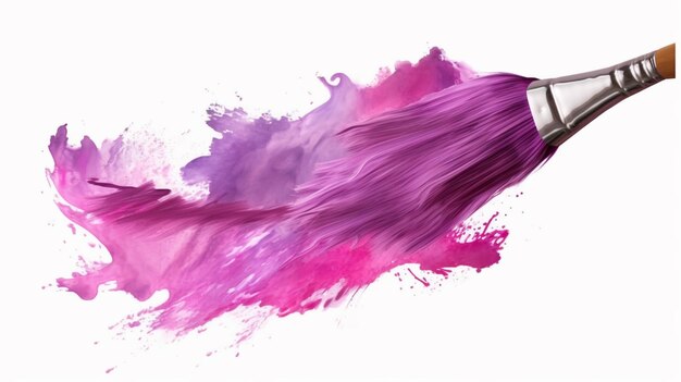 thick pink and purple acrylic oil paint brush stroke Ai Generative