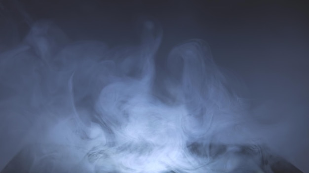 Thick white smoke on a black background