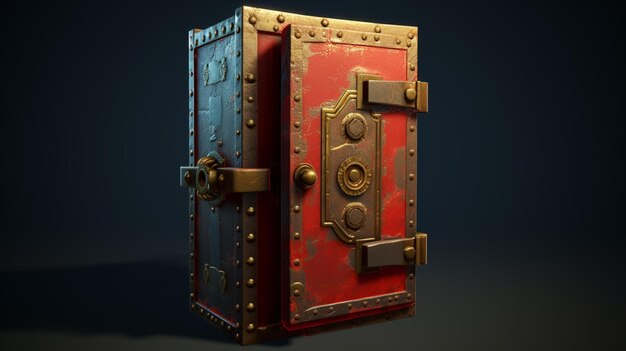 Thief bank safe door