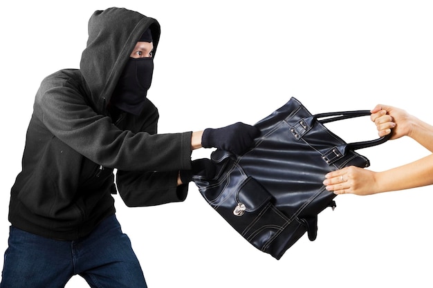 Photo a thief stealing handbag