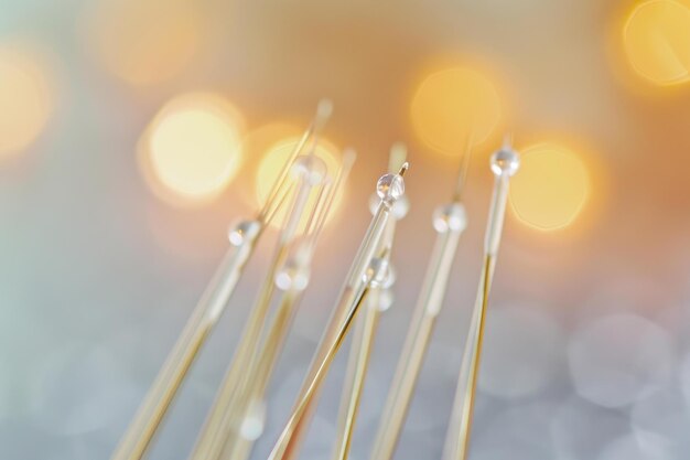Photo thin acupuncture treatment needles generate ai