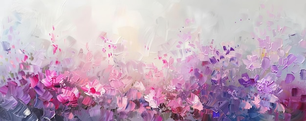 花びら の 柔らかさ を 暗示 する パステル の ピンク と 紫 の 細い 細 な 筆跡