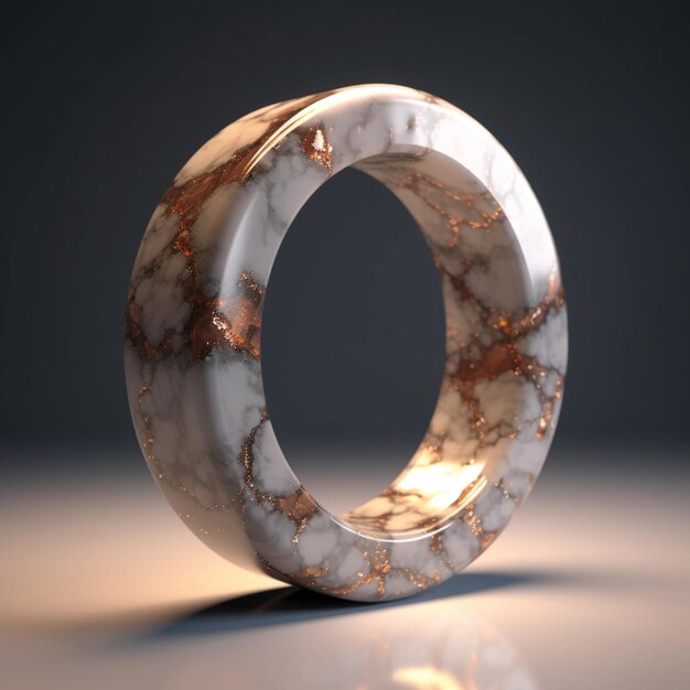 A thin futuristic ring made of marble studio lighting high definition