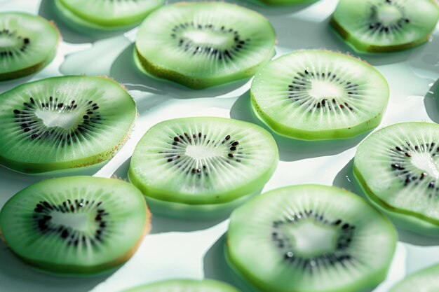 Photo thin kiwi fruit slices