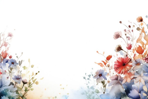 Foto linea artistica sottile con confine floreale vuoto su sfondo bianco