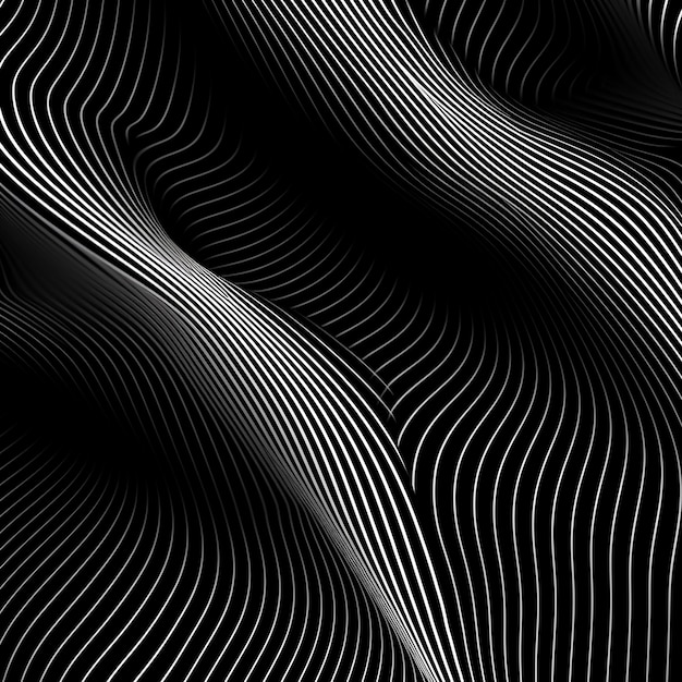 Thin Scanline Texture Tech Black and White 4K Seamless
