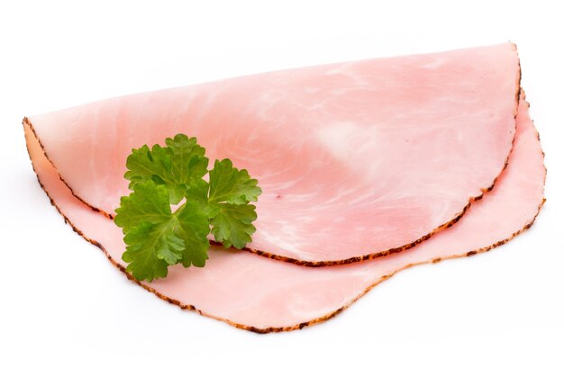 Thin slices of ham.