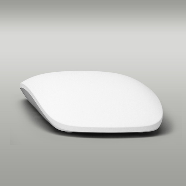 Thin white mouse for personal computer isolated on white background