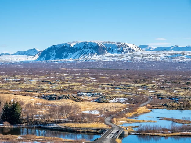 Thingvellir in Iceland is boundary between North American plate and Eurasian plate unique nature