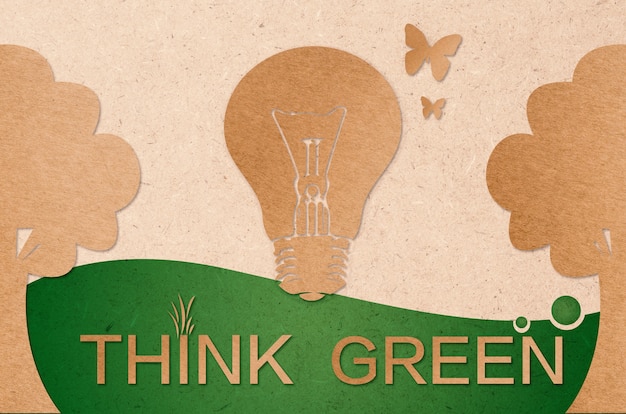 Think green concept for eco friendly