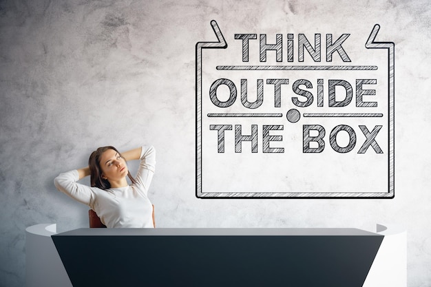 Photo think outside the box concept