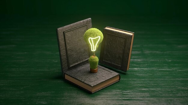학교의 녹색 검은판에서 상자 밖으로 생각하라 스타트업 교육 개념 창의적 아이디어 리더십