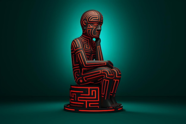 Premium AI Image | The Thinker in 21st Century