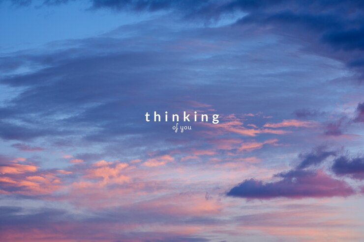 Photo thinking of you sky message collage