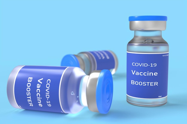 Third booster dose of the Covid-19 vaccine, 3D illustration