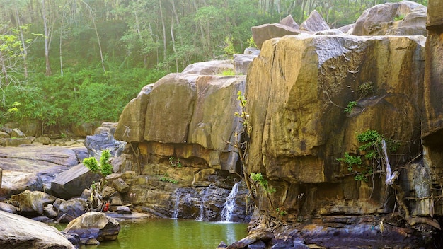 Thirparappu falls Amazing tourist place with waterrocks and beautiful scenery Located in Kanyakumari District Tamilnadu India