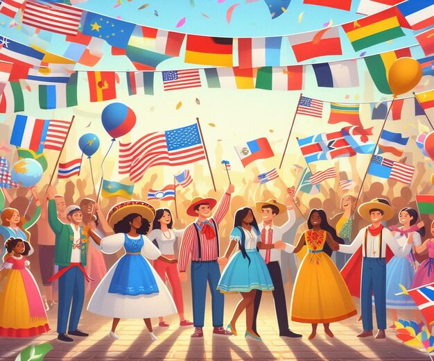 This 3d beautiful illustration is generated for Pan American Day