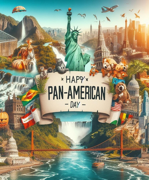 This 3d beautiful illustration is generated for pan american day