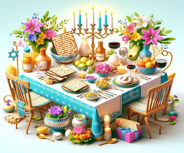 Photo this 3d beautiful illustration is made for the passover event