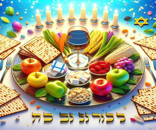 Photo this 3d beautiful illustration is made for the passover event