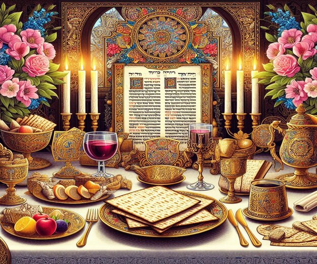 Photo this 3d beautiful illustration is made for the passover event